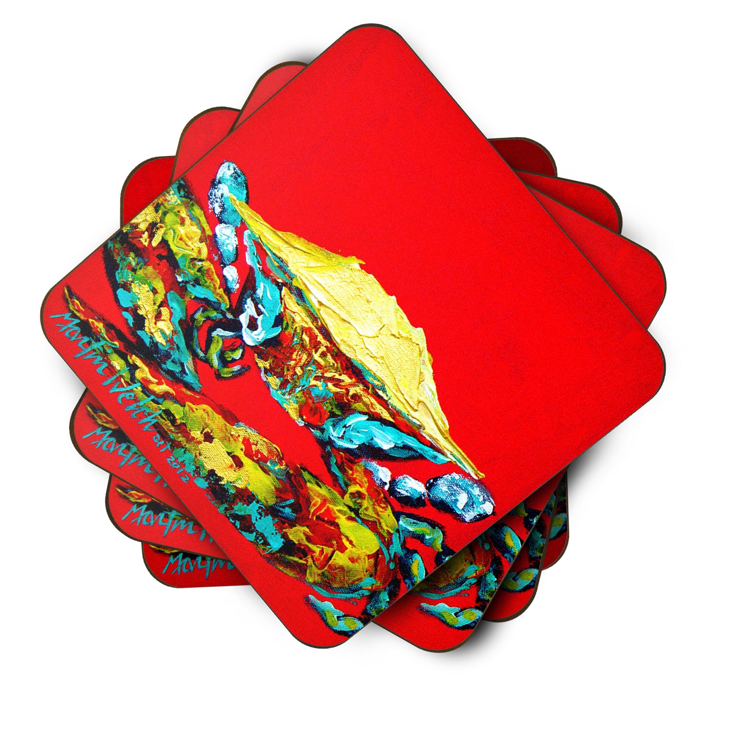 Set of 4 Crab Right On It Foam Coasters - the-store.com