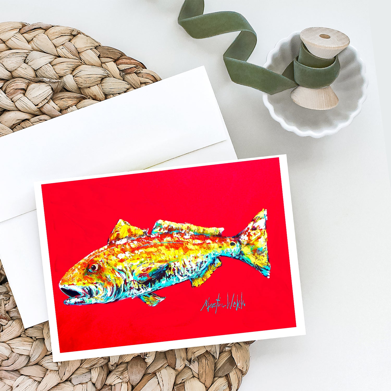 Buy this Fish - Red Fish Alphonzo Greeting Cards Pack of 8