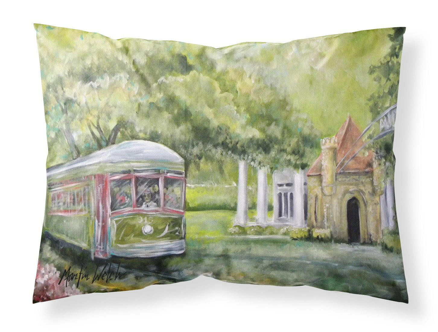 Streetcar Next Stop Audubon Park Moisture wicking Fabric standard pillowcase by Caroline's Treasures