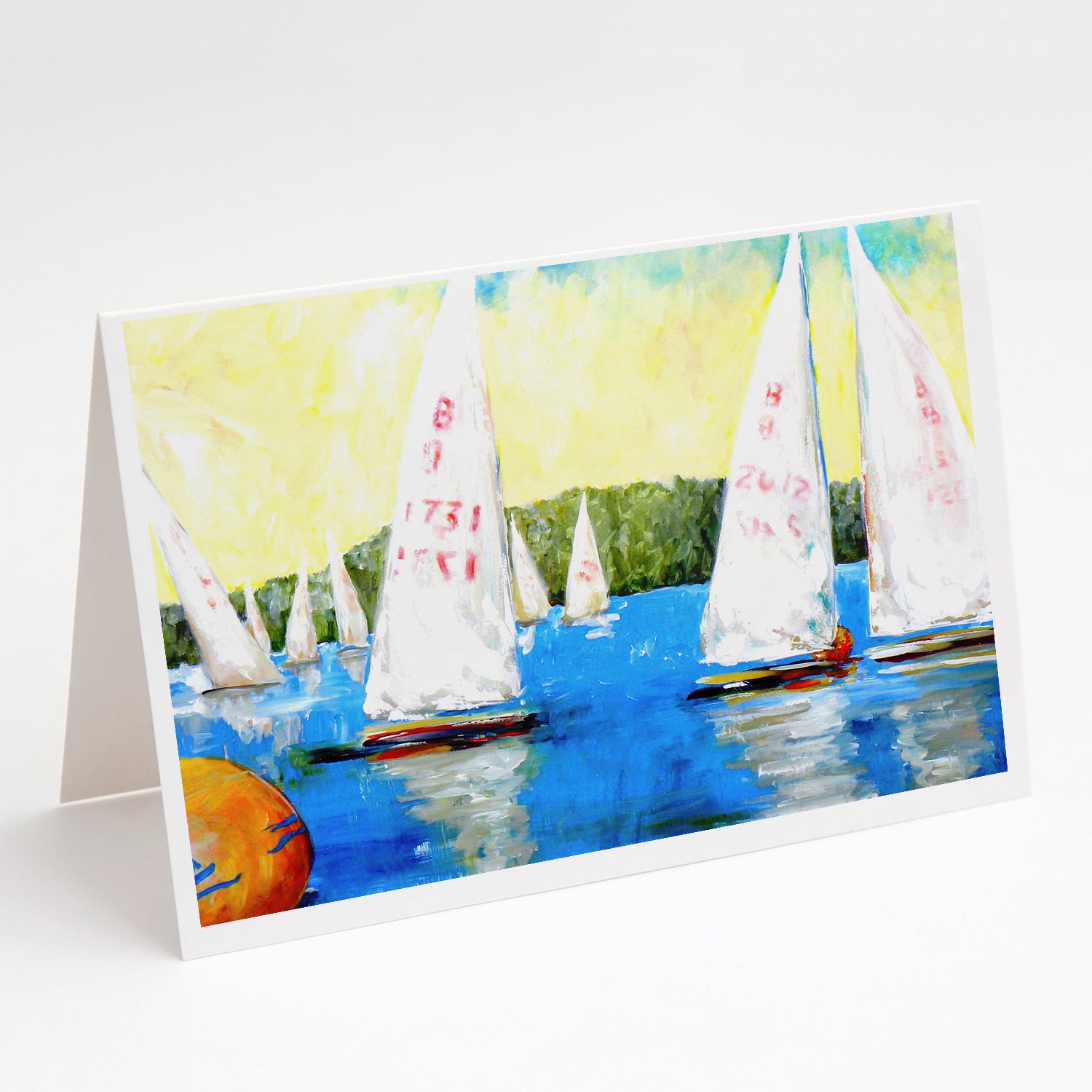 Buy this Sailboats Round the Mark Greeting Cards Pack of 8