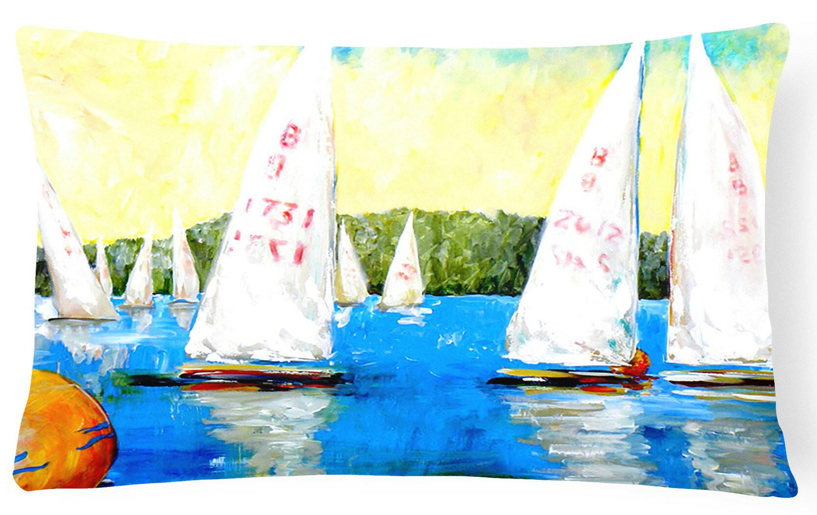 Sailboats Round the Mark   Canvas Fabric Decorative Pillow by Caroline's Treasures