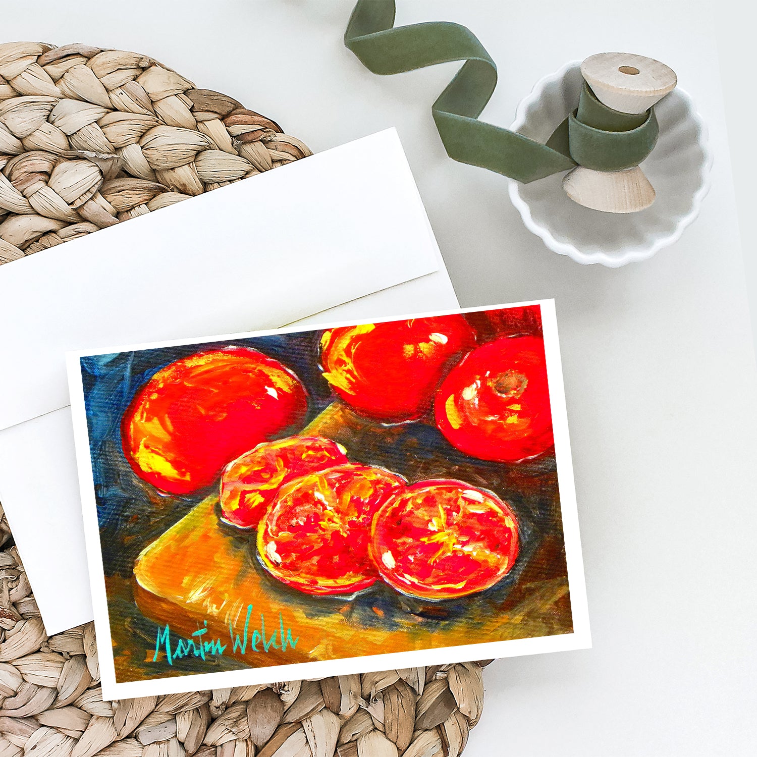Vegetables - Tomatoes Slice It Up Greeting Cards Pack of 8