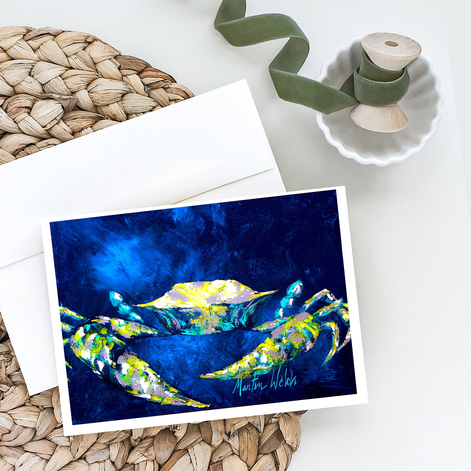 Buy this Crab Blue Greeting Cards Pack of 8