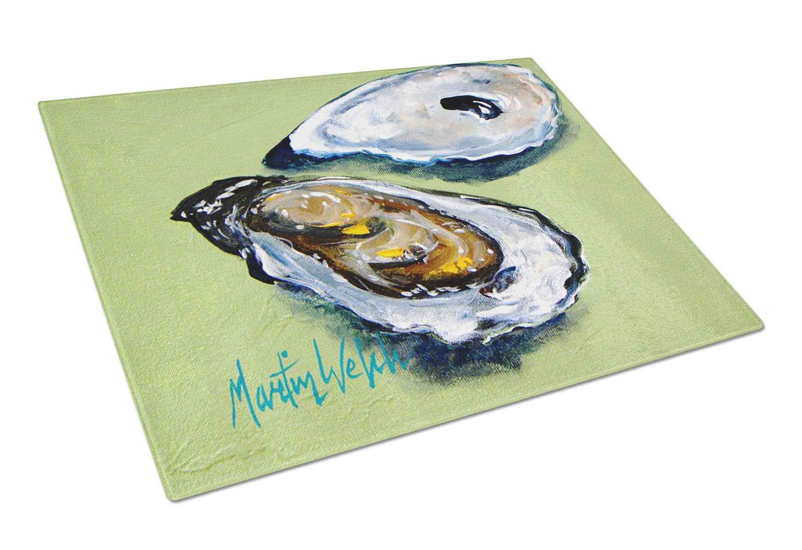 Oysters Two Shells Glass Cutting Board Large by Caroline's Treasures