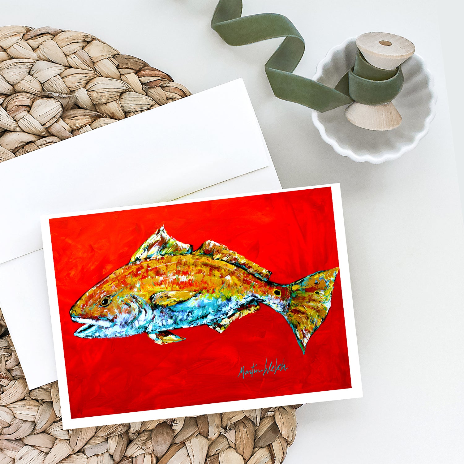 Buy this Fish - Red Fish Red Head Greeting Cards Pack of 8