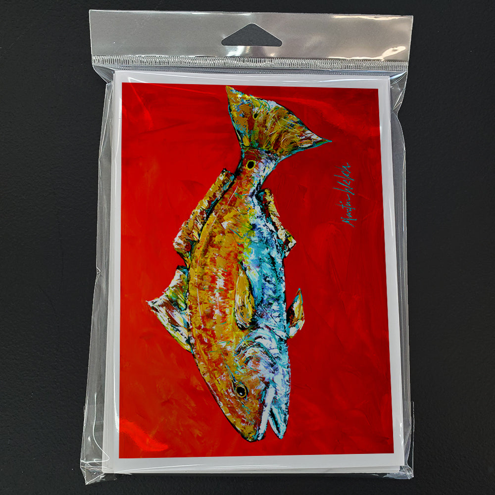 Fish - Red Fish Red Head Greeting Cards Pack of 8