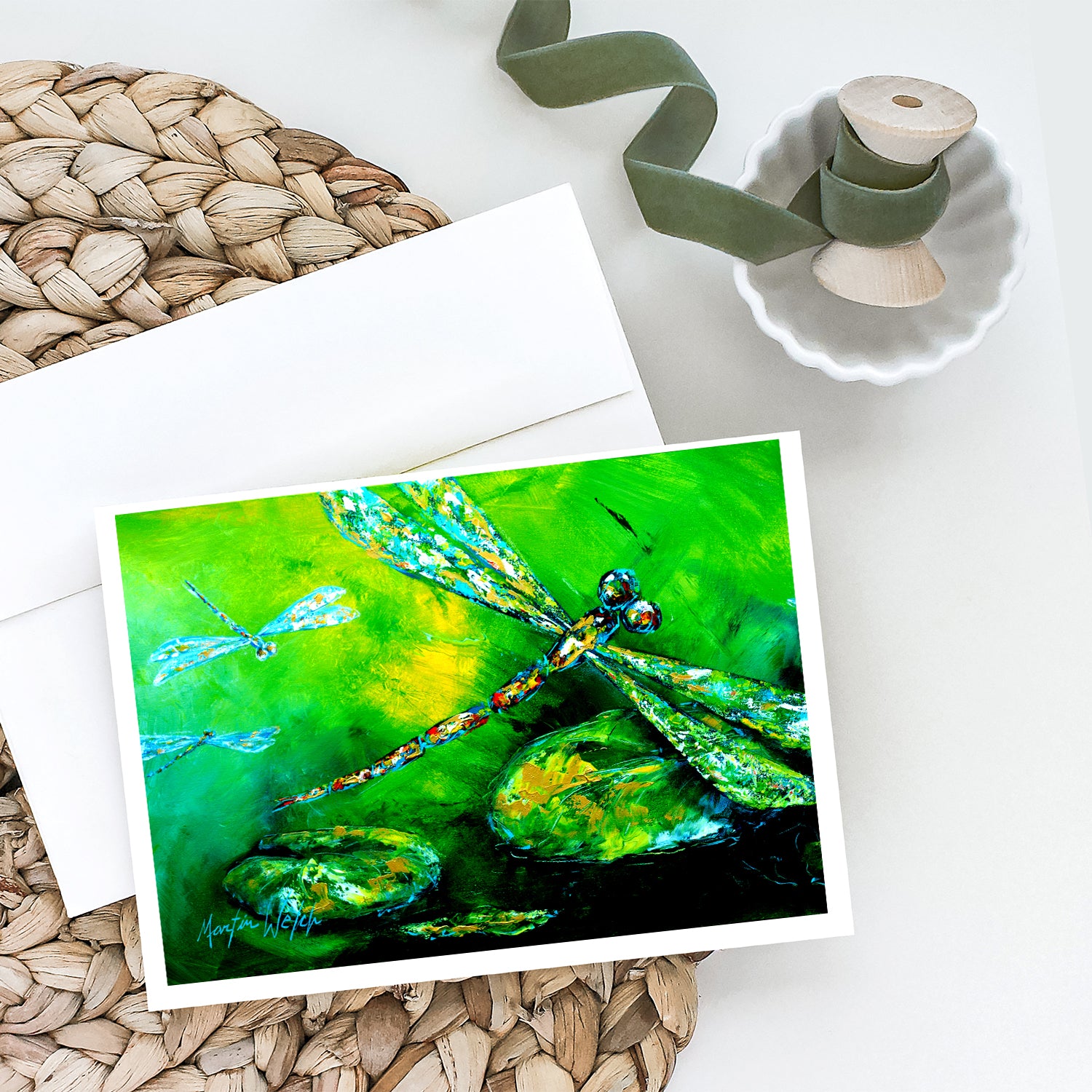 Dragonfly Summer Flies Greeting Cards Pack of 8