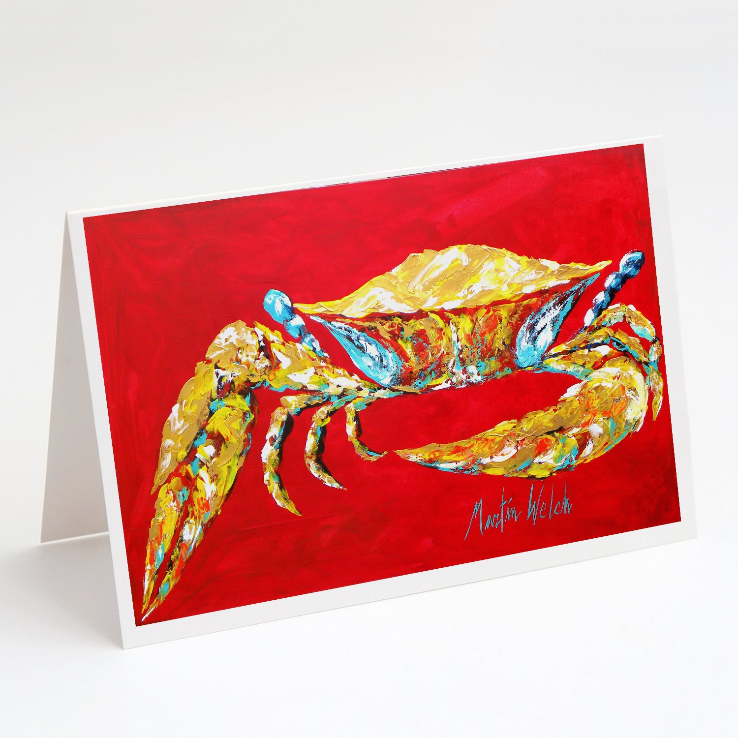 Buy this Crab Blue on Red, Sr Greeting Cards Pack of 8