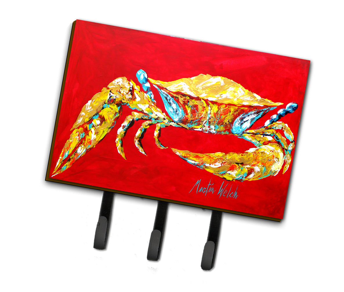 Crab Blue on Red, Sr Leash or Key Holder