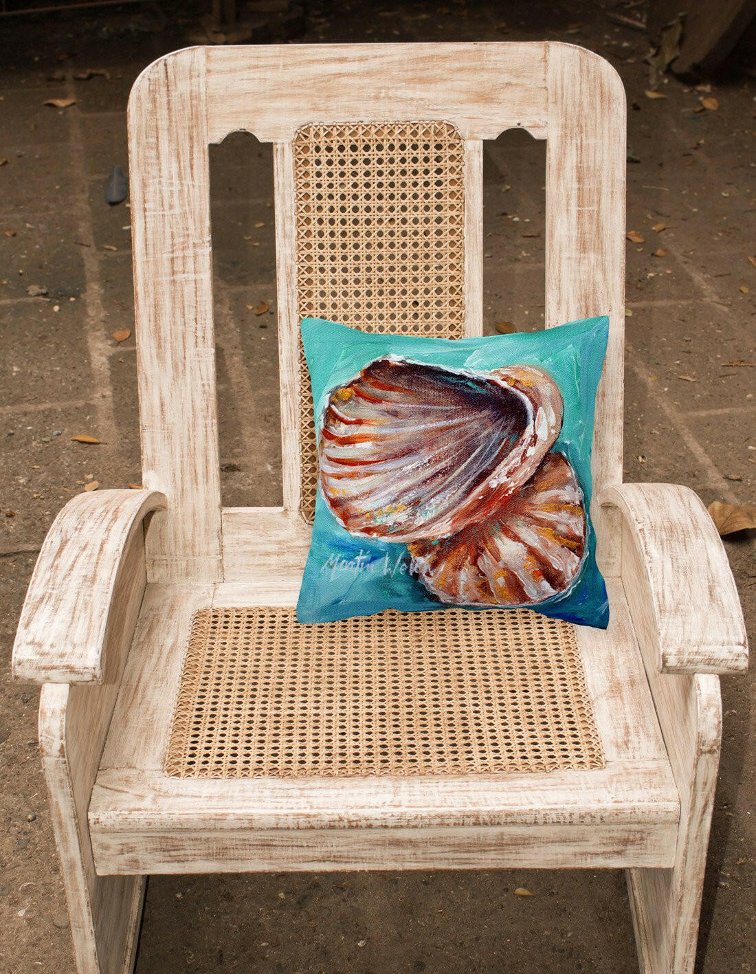 Shells not in a row Canvas Fabric Decorative Pillow MW1147PW1414 by Caroline's Treasures