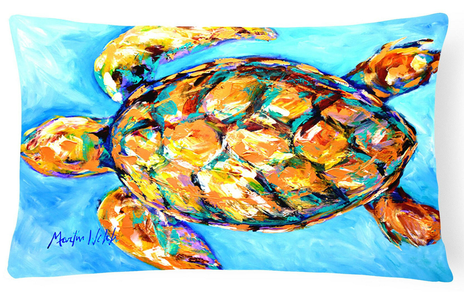 Sand Dance Turtle   Canvas Fabric Decorative Pillow by Caroline's Treasures