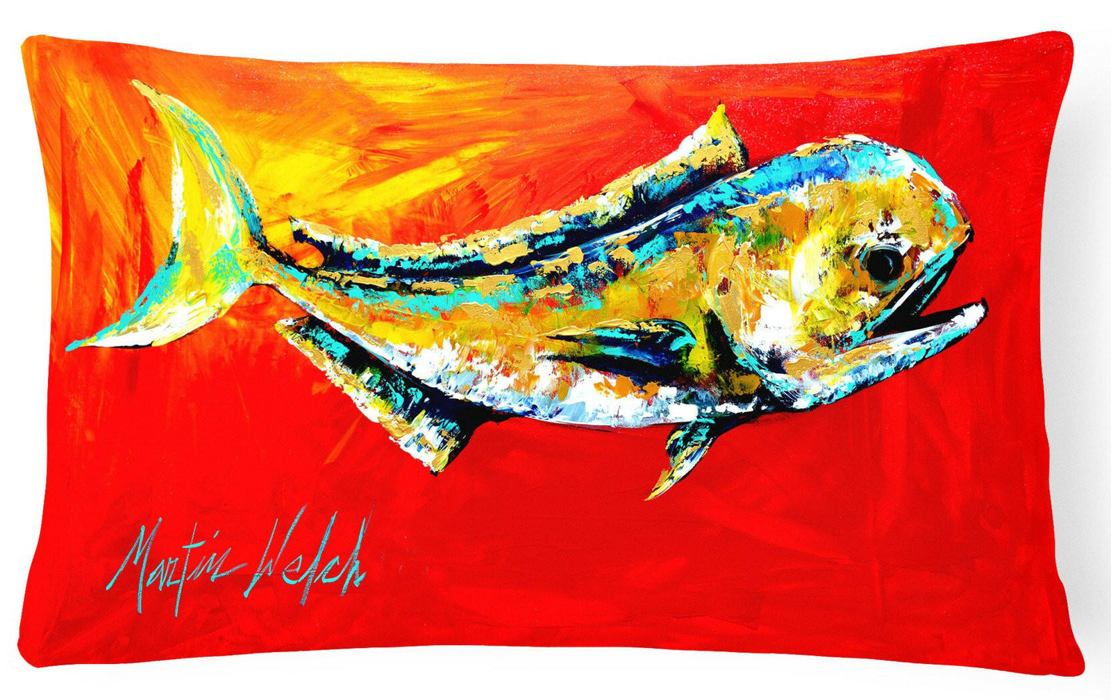 Danny Dolphin Fish   Canvas Fabric Decorative Pillow by Caroline's Treasures