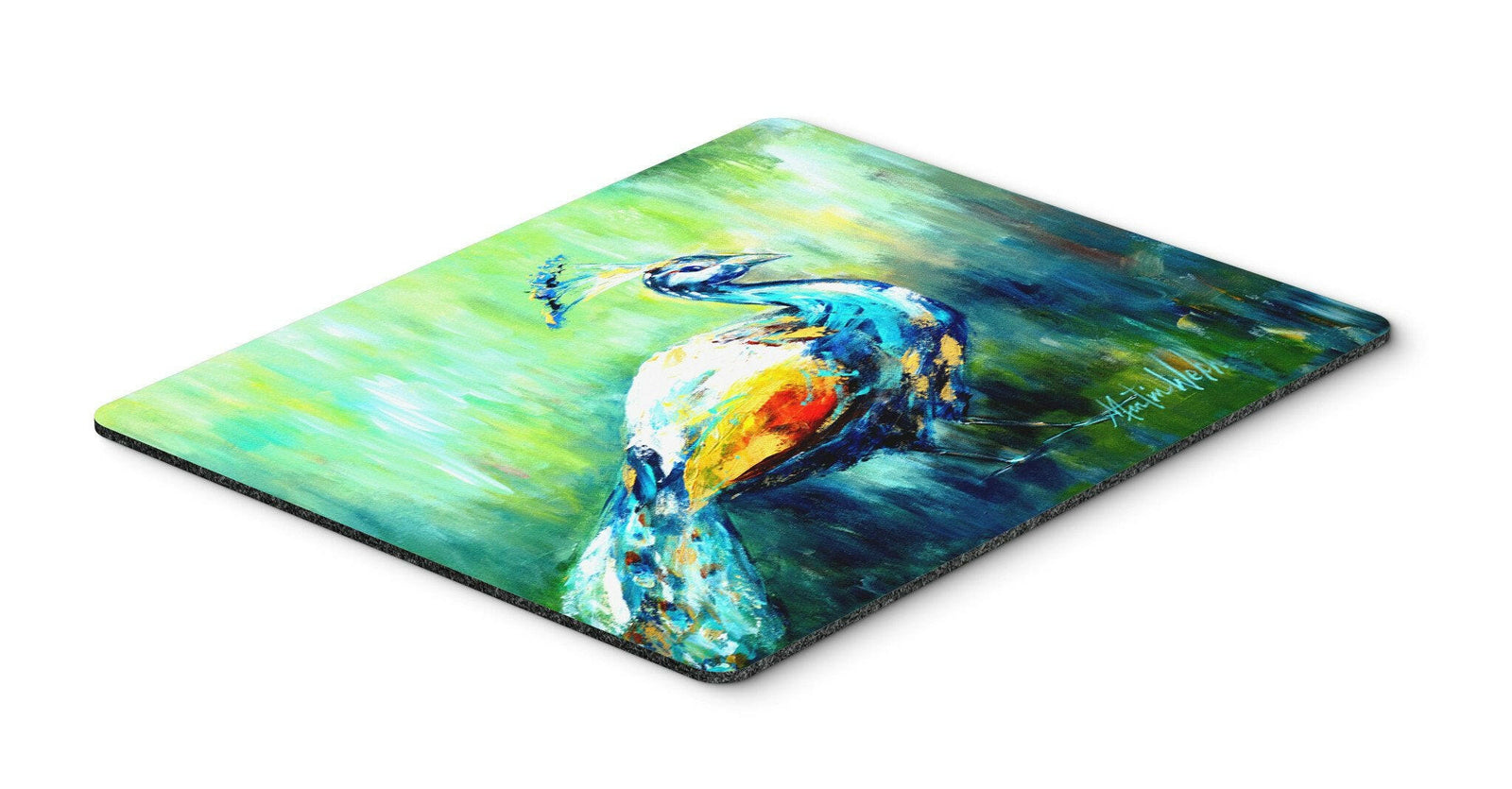 Proud Peacock Green Mouse Pad, Hot Pad or Trivet MW1160MP by Caroline's Treasures