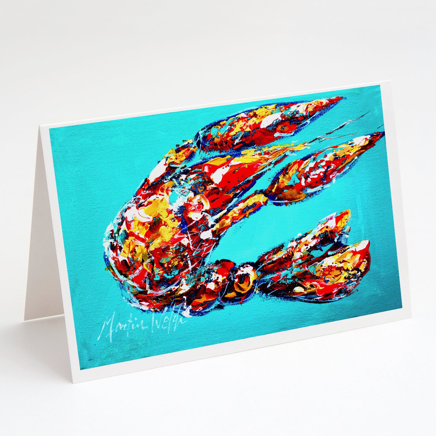 Buy this Lucy the Crawfish in blue Greeting Cards Pack of 8
