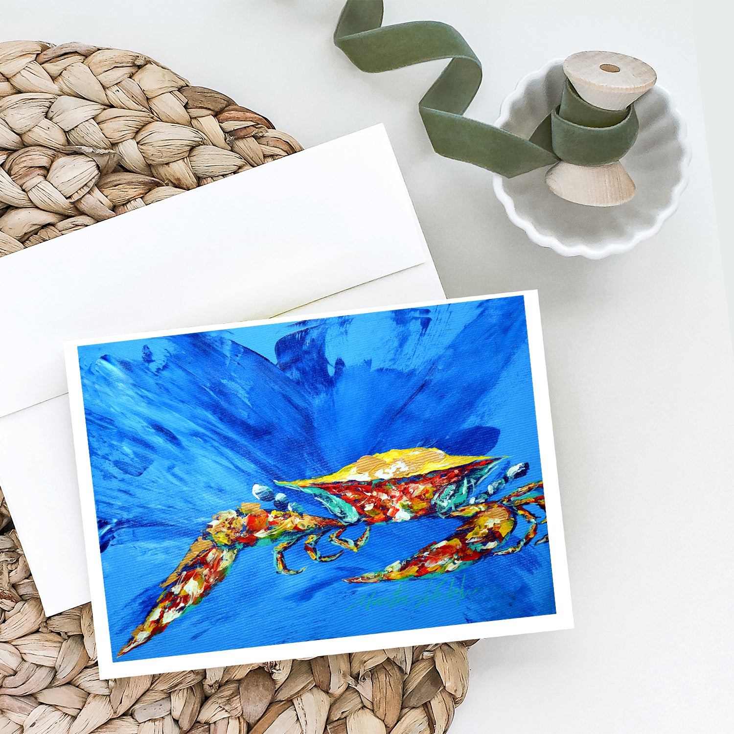 Buy this Big Spash Crab in blue Greeting Cards Pack of 8
