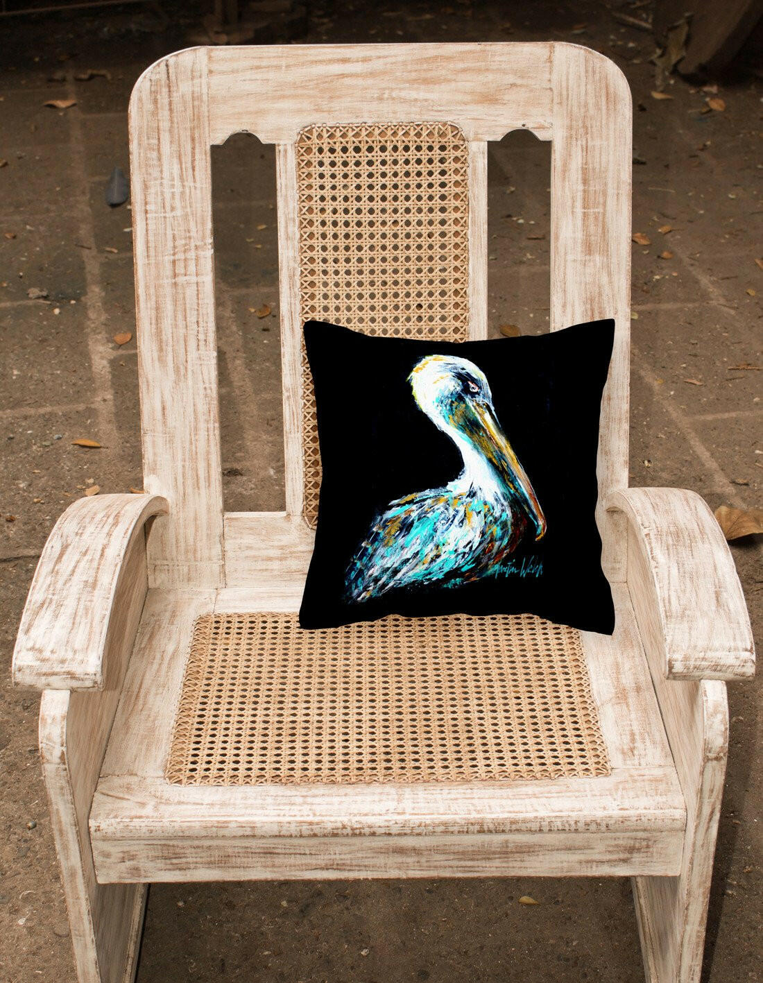 Dressed in Black Pelican Canvas Fabric Decorative Pillow MW1164PW1414 by Caroline's Treasures