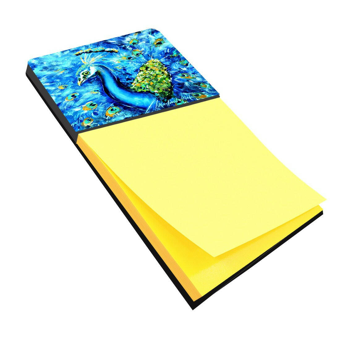 Peacock Straight Up in Blue Refiillable Sticky Note Holder or Postit Note Dispenser MW1166SN by Caroline's Treasures