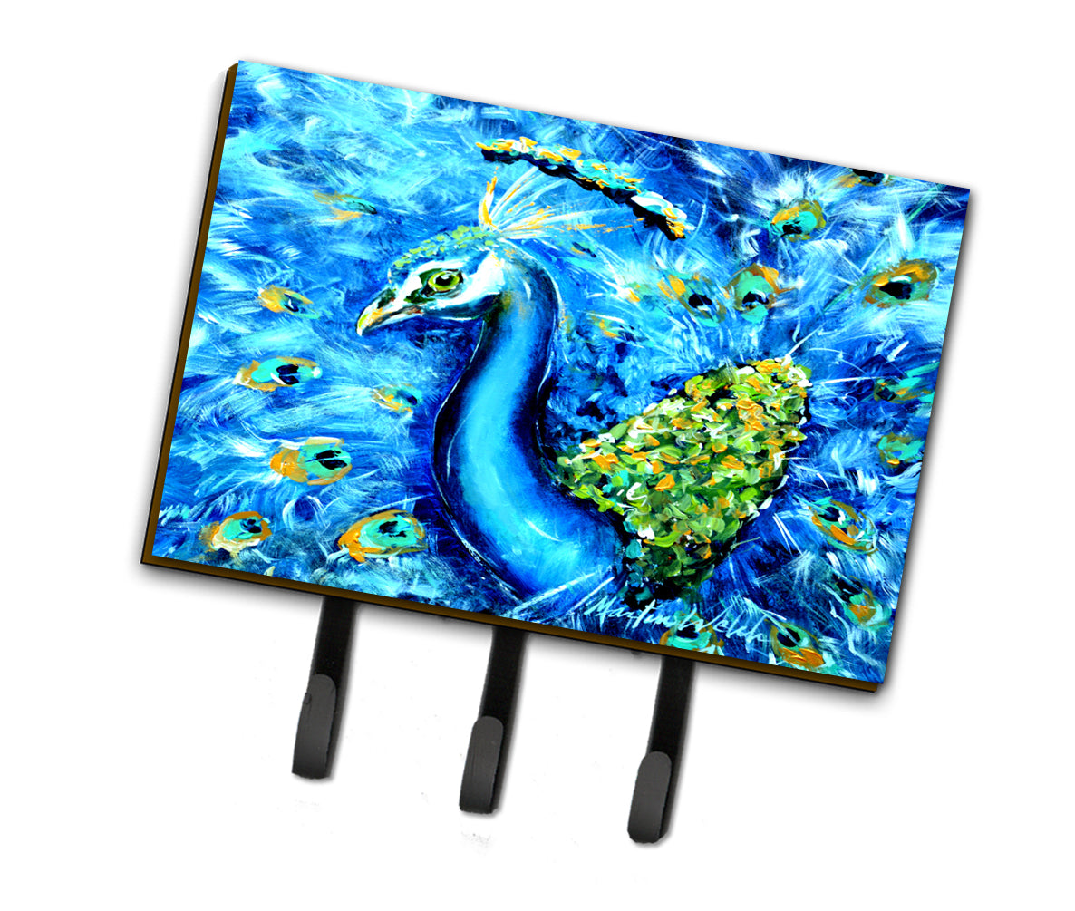 Peacock Straight Up in Blue Leash or Key Holder MW1166TH68