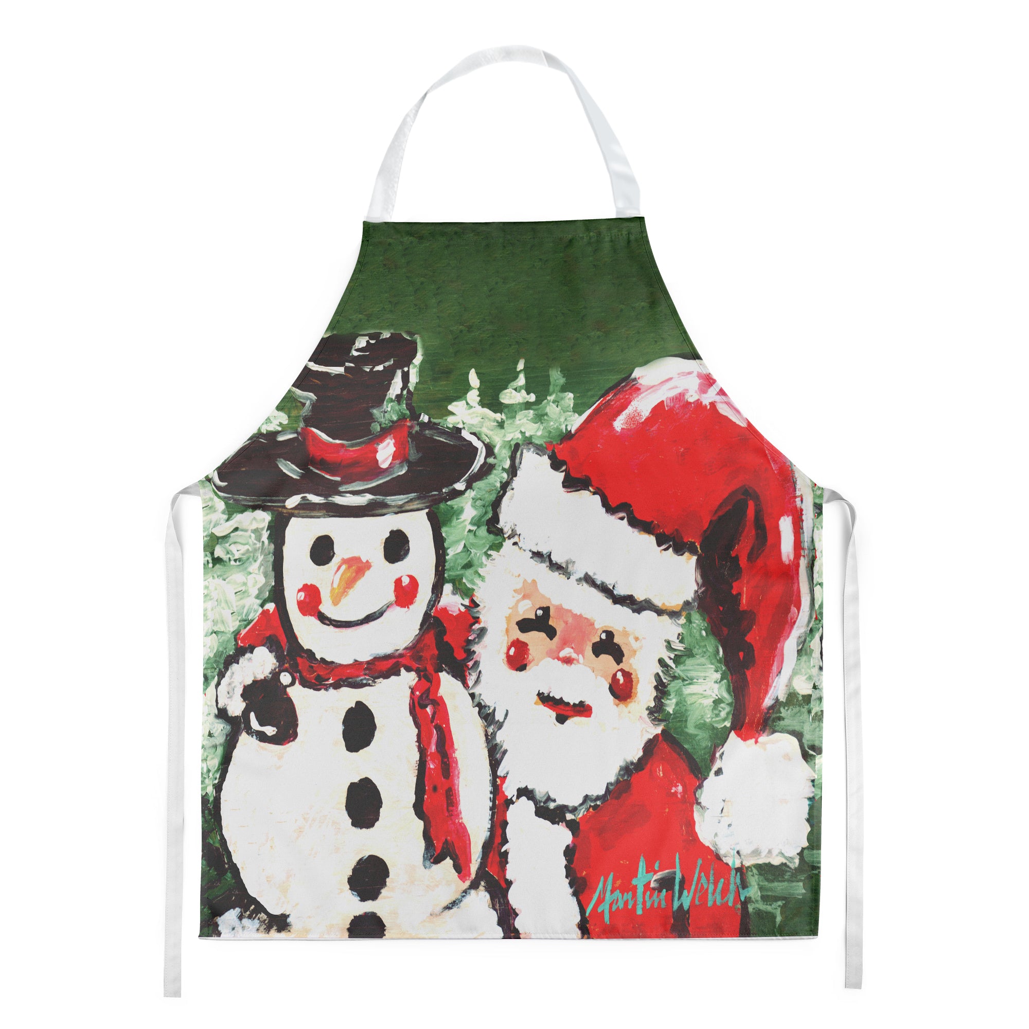 Frosty and Santa Claus Apron MW1167APRON - the-store.com