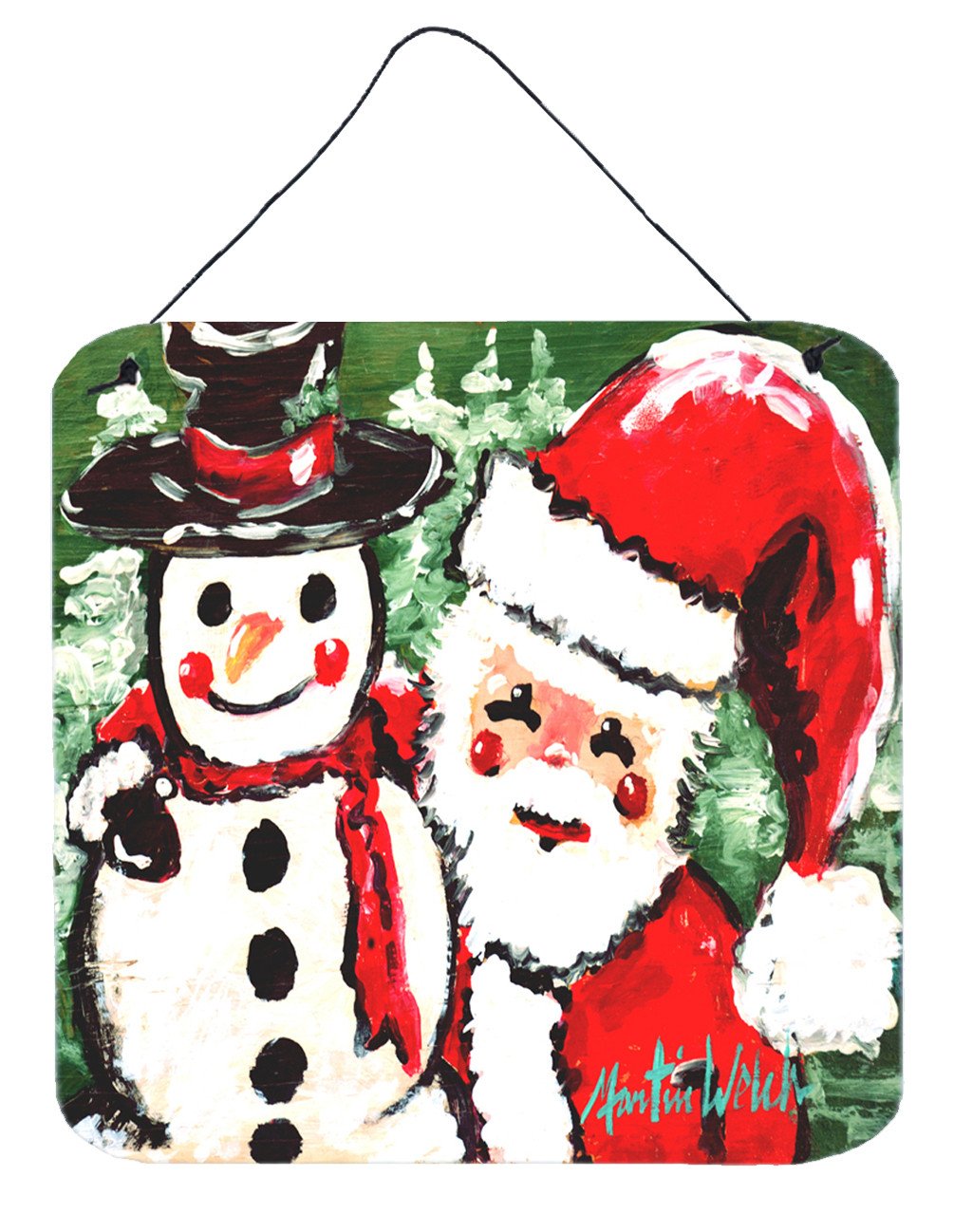 Friends Snowman and Santa Claus Wall or Door Hanging Prints MW1167DS66 by Caroline's Treasures