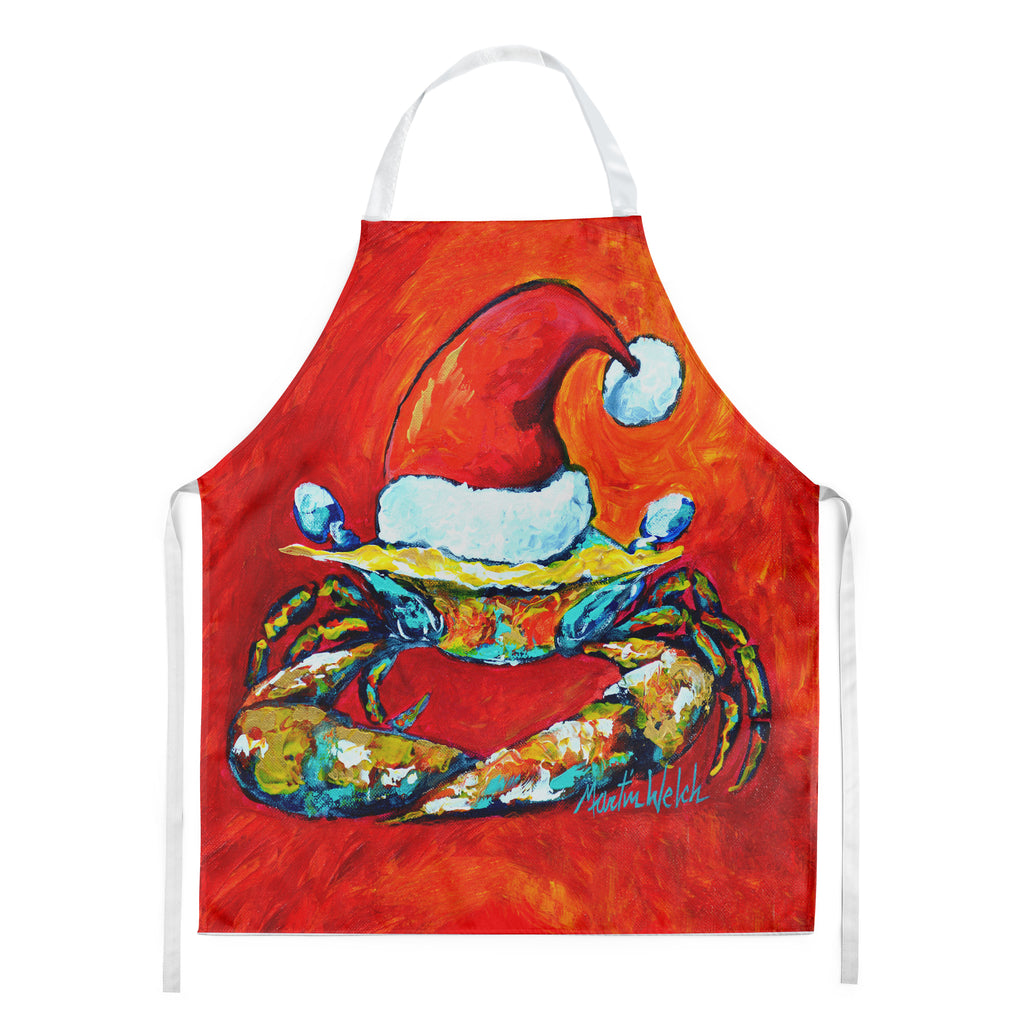 Caroline's Treasures Crab in Santa Hat Santa Claws Apron – Artist-Designed Kitchen, BBQ & Craft Apron MW1169APRON
