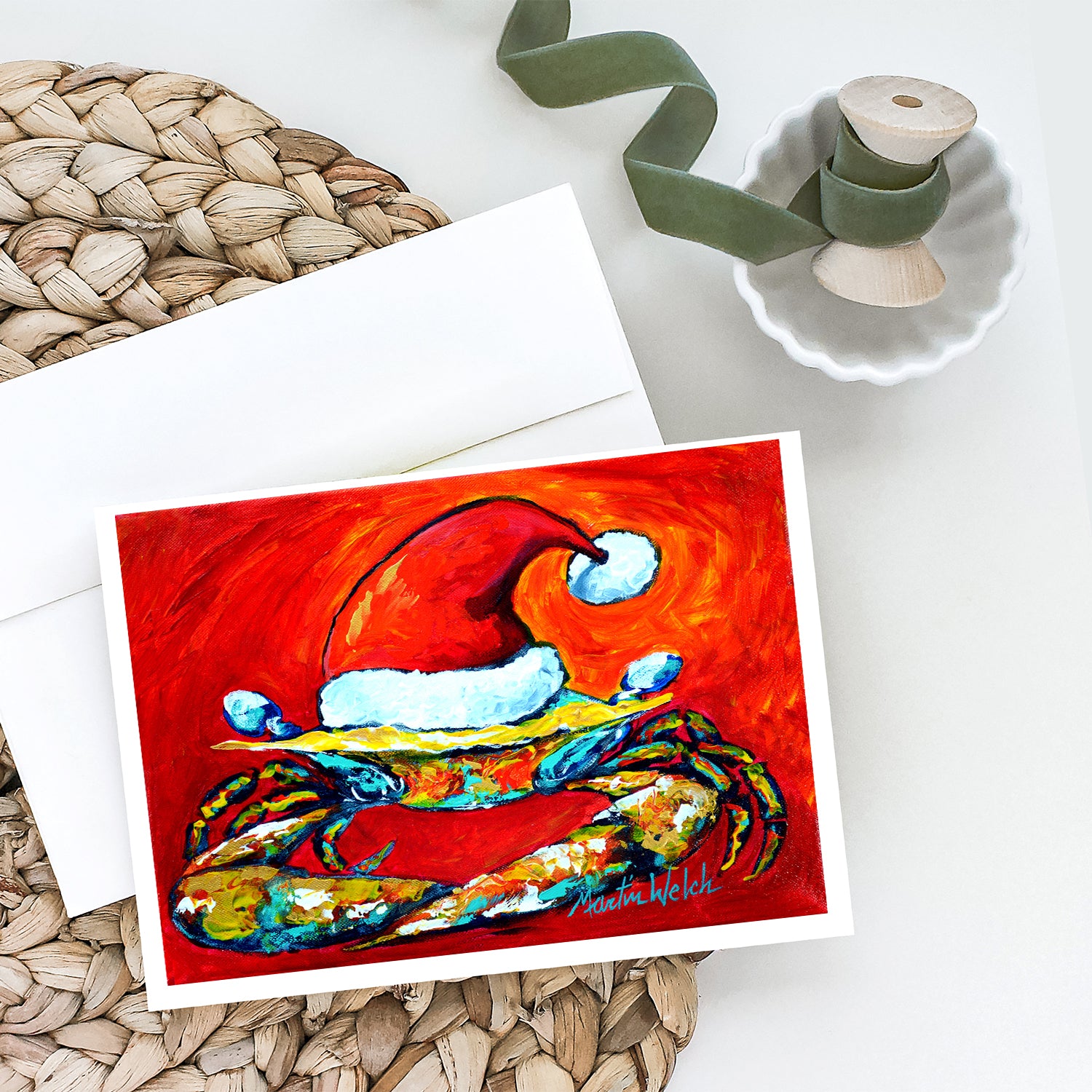 Buy this Crab in Santa Hat Santa Claws Greeting Cards Pack of 8