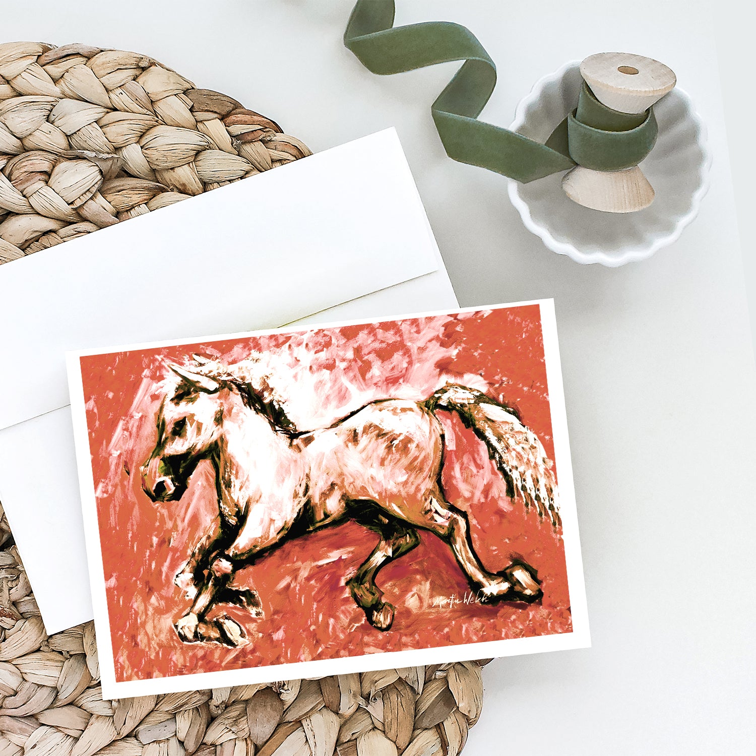 Shadow the Horse in Red Greeting Cards Pack of 8