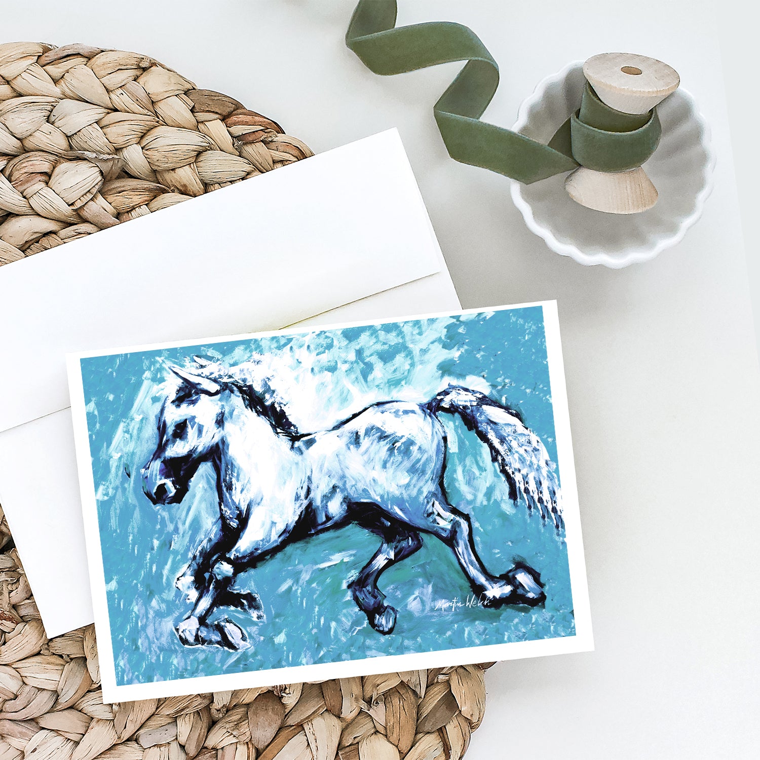 Buy this Shadow the Horse in blue Greeting Cards Pack of 8