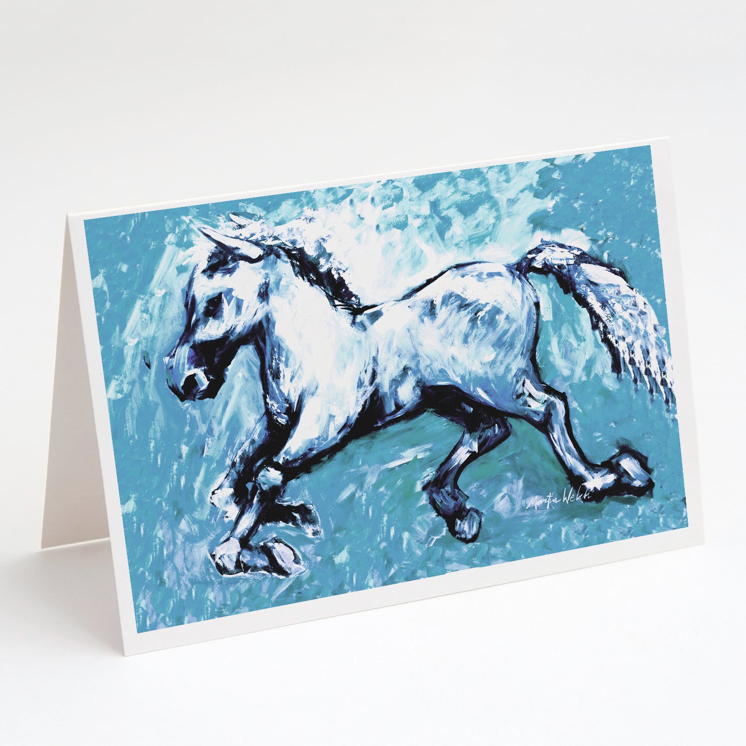 Buy this Shadow the Horse in blue Greeting Cards Pack of 8