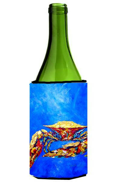 Blue Crab on Blue Sr. Wine Bottle Beverage Insulator Hugger MW1187LITERK by Caroline's Treasures