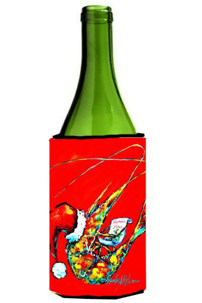 Happy Holidays Shrimp Wine Bottle Beverage Insulator Hugger MW1197LITERK by Caroline's Treasures