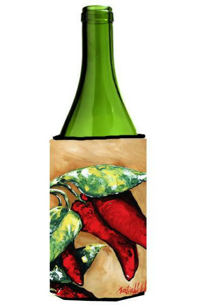 Hot Peppers Wine Bottle Beverage Insulator Hugger MW1198LITERK by Caroline&#39;s Treasures