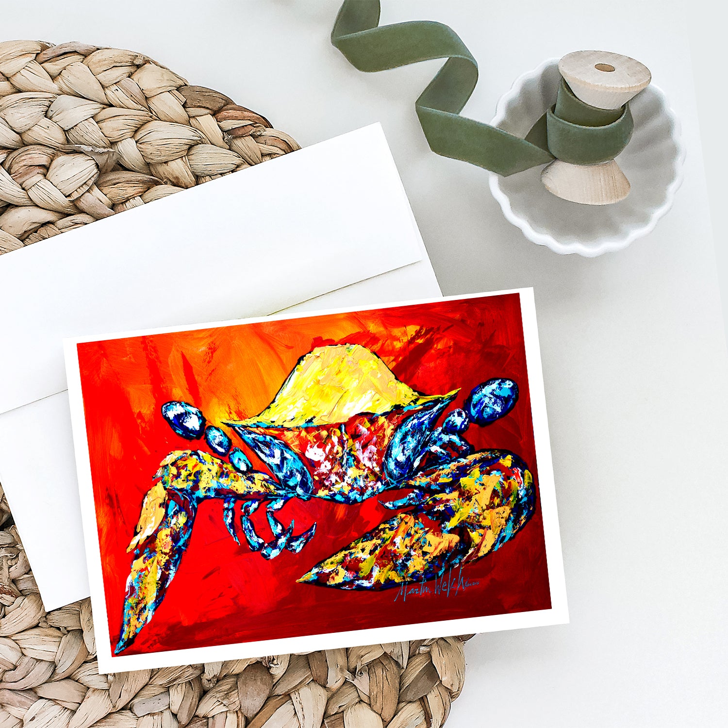Bring it on Crab in Red Greeting Cards Pack of 8