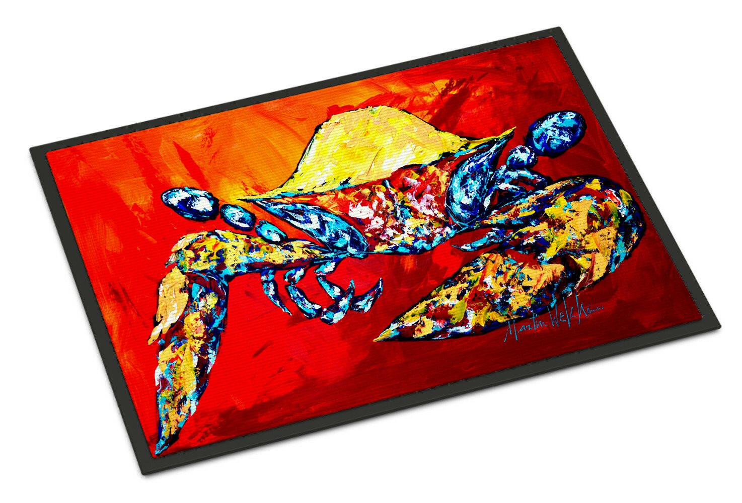 Bring it on Crab in Red Indoor or Outdoor Mat 18x27 MW1208MAT - the-store.com