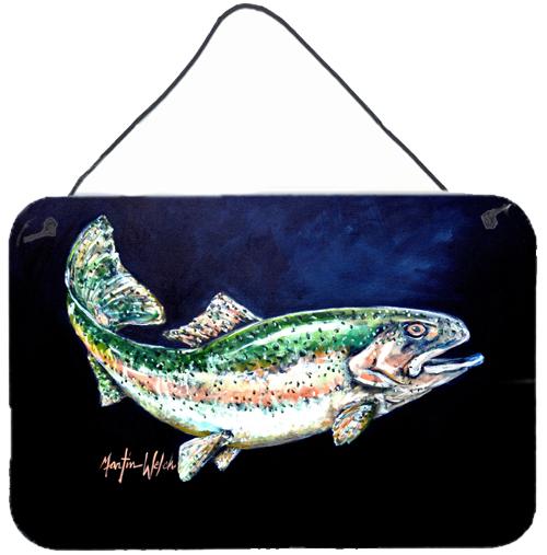 Deep Blue Rainbow Trout Wall or Door Hanging Prints MW1213DS812 by Caroline's Treasures