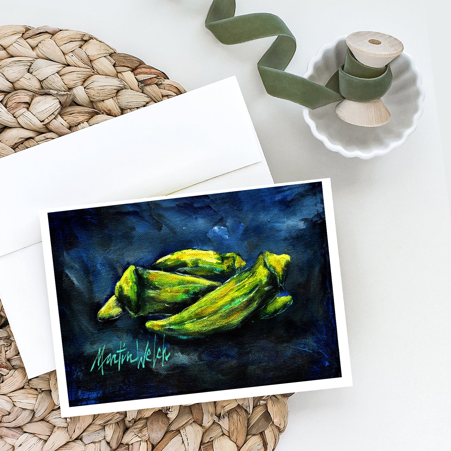 Buy this Okra Bleu Greeting Cards Pack of 8