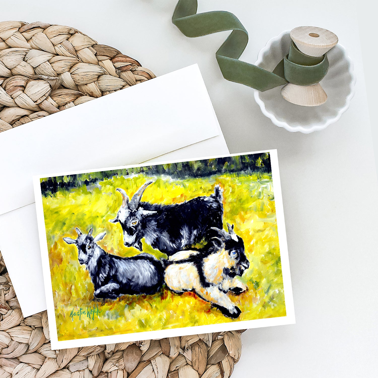 Three Goats Greeting Cards Pack of 8