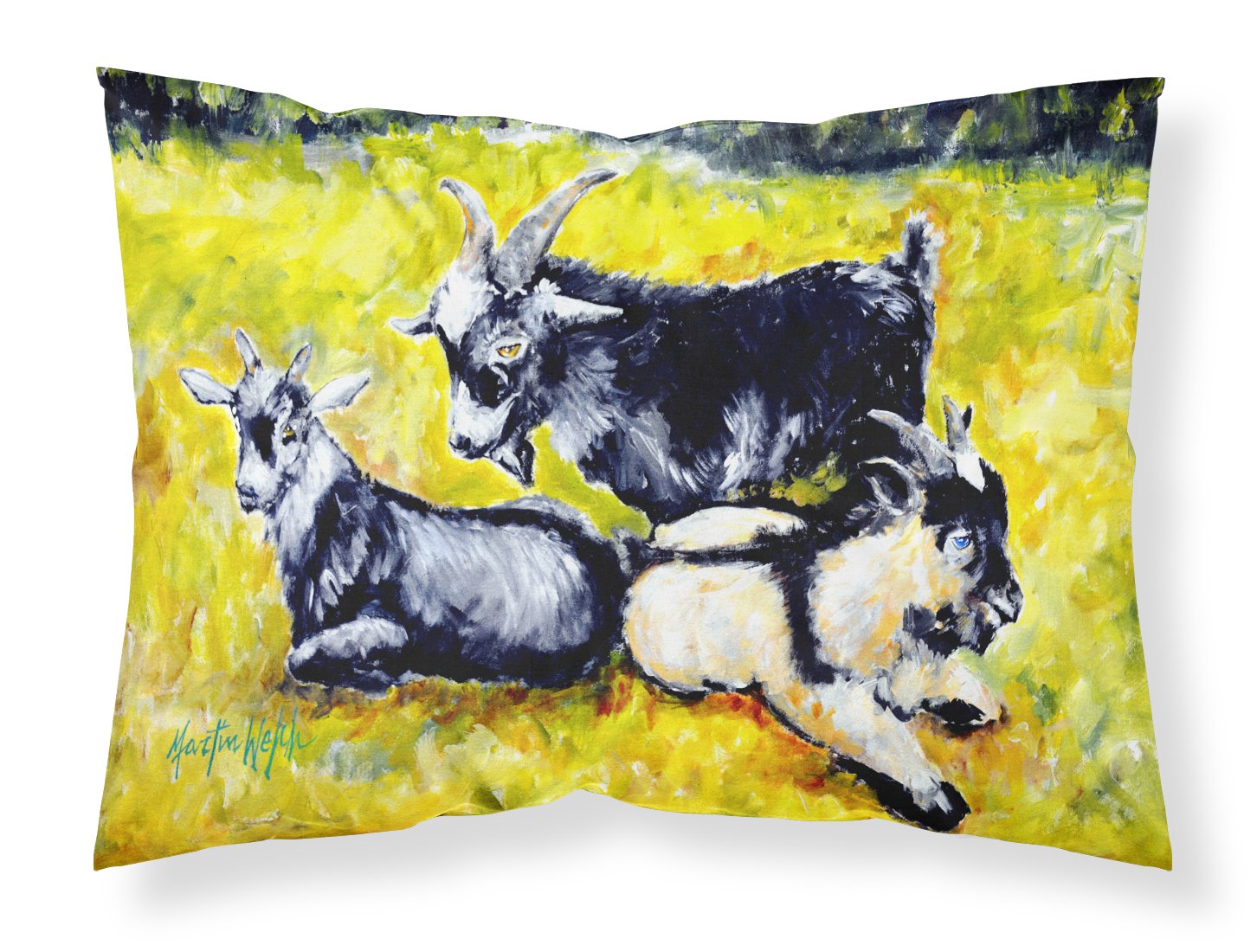Three Goats Fabric Standard Pillowcase MW1266PILLOWCASE by Caroline's Treasures