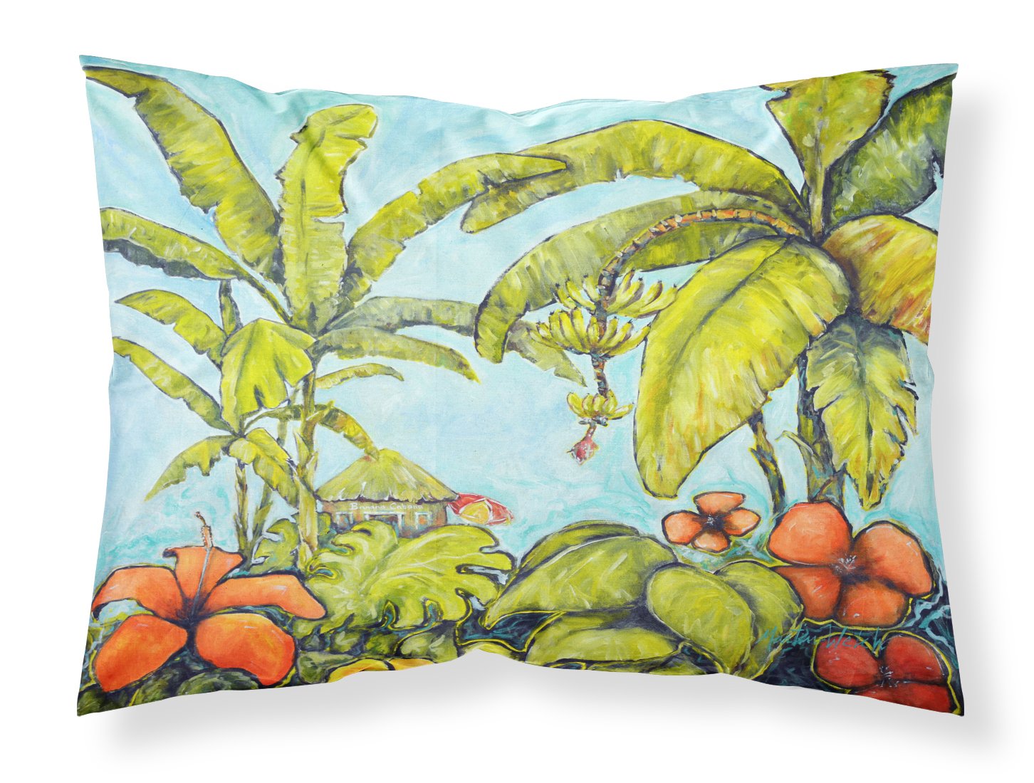 Banana Cabana Fabric Standard Pillowcase MW1268PILLOWCASE by Caroline's Treasures