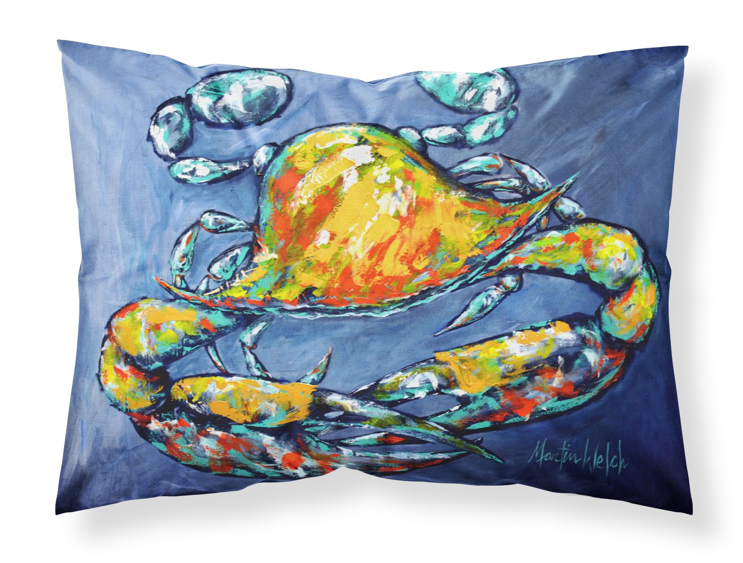 Blue Gray Kinda Day Crab Fabric Standard Pillowcase MW1269PILLOWCASE by Caroline's Treasures