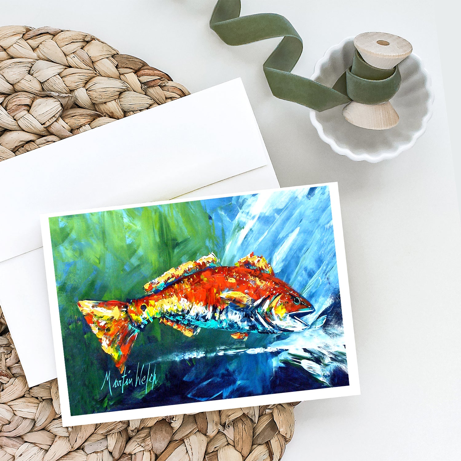 Buy this Break Through Red Fish Greeting Cards Pack of 8