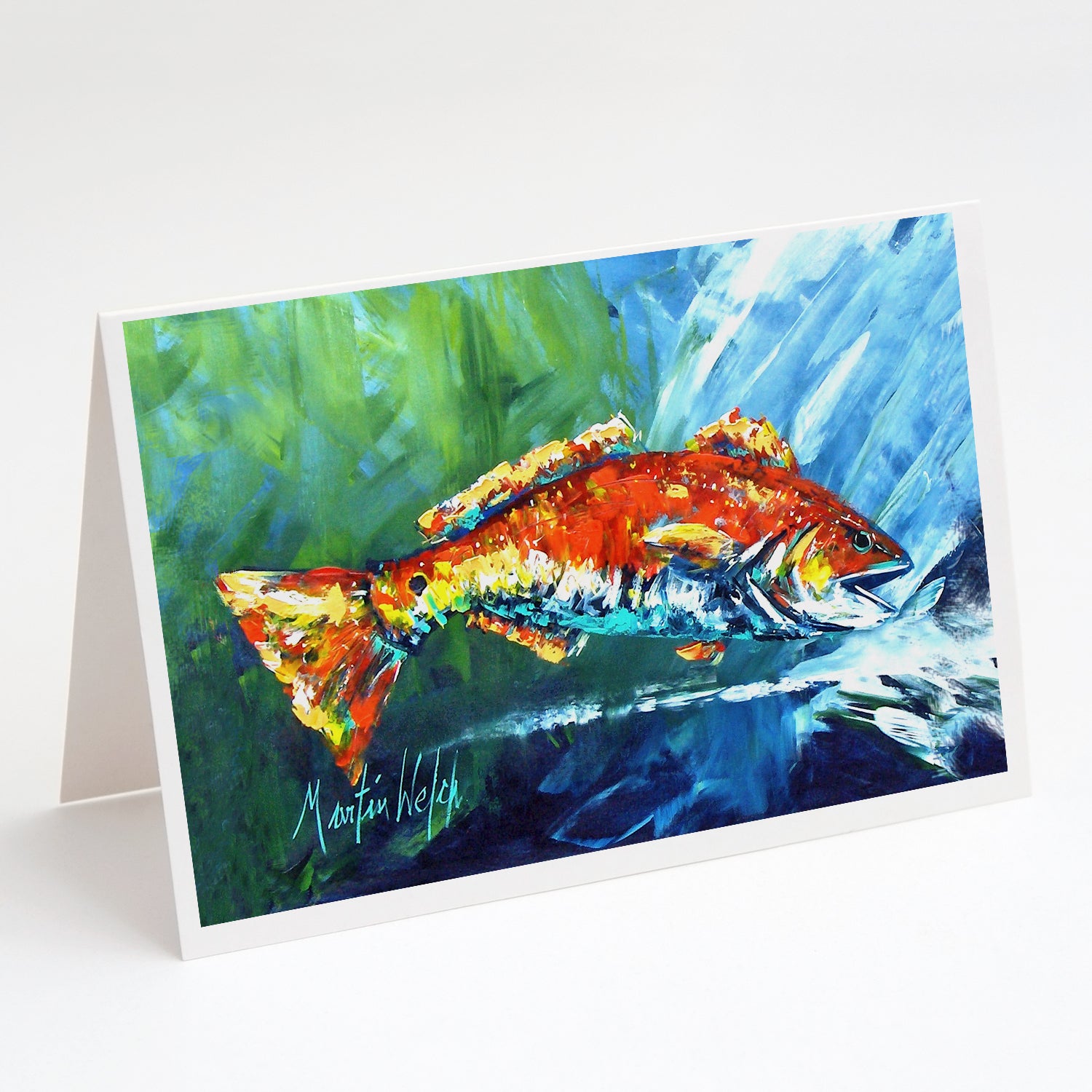 Buy this Break Through Red Fish Greeting Cards Pack of 8