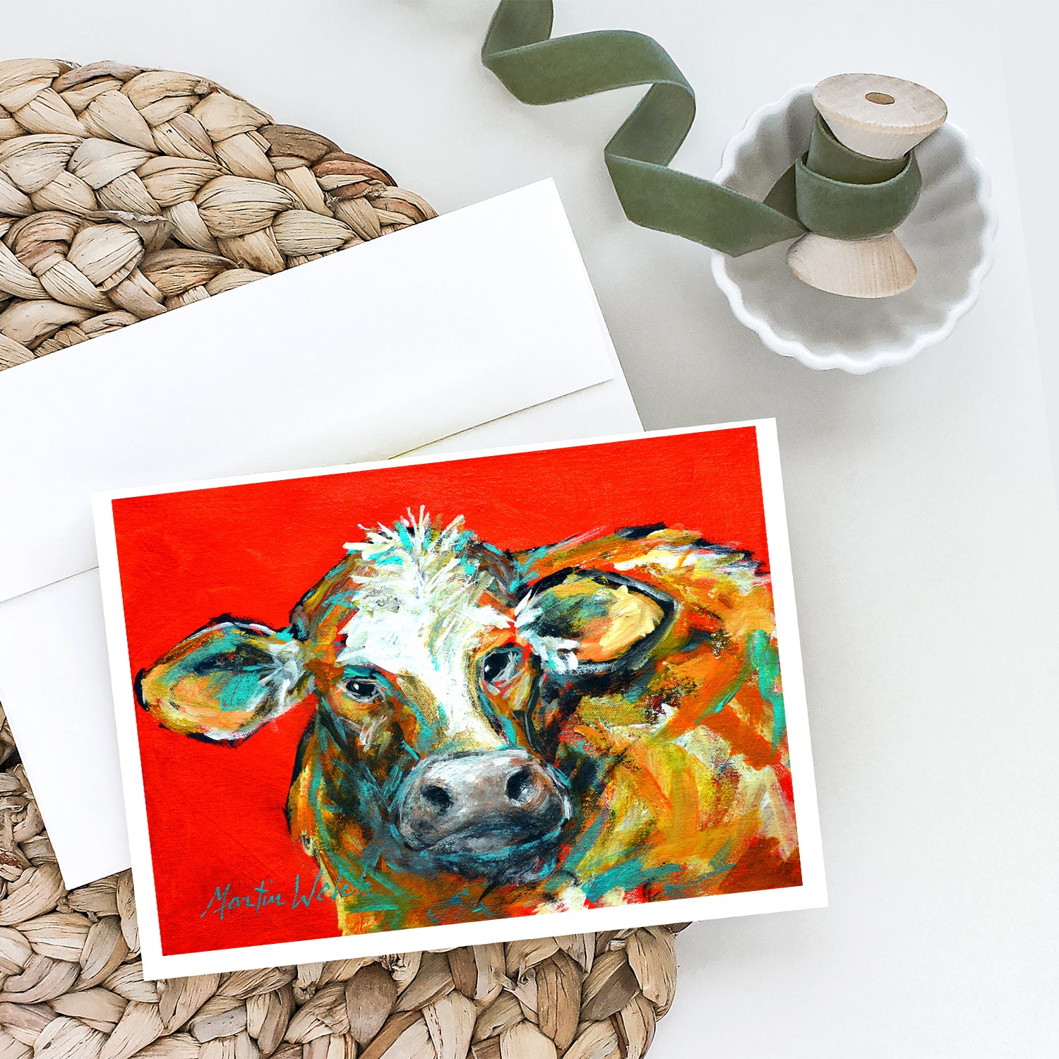 Caught Red Handed Cow Greeting Cards Pack of 8