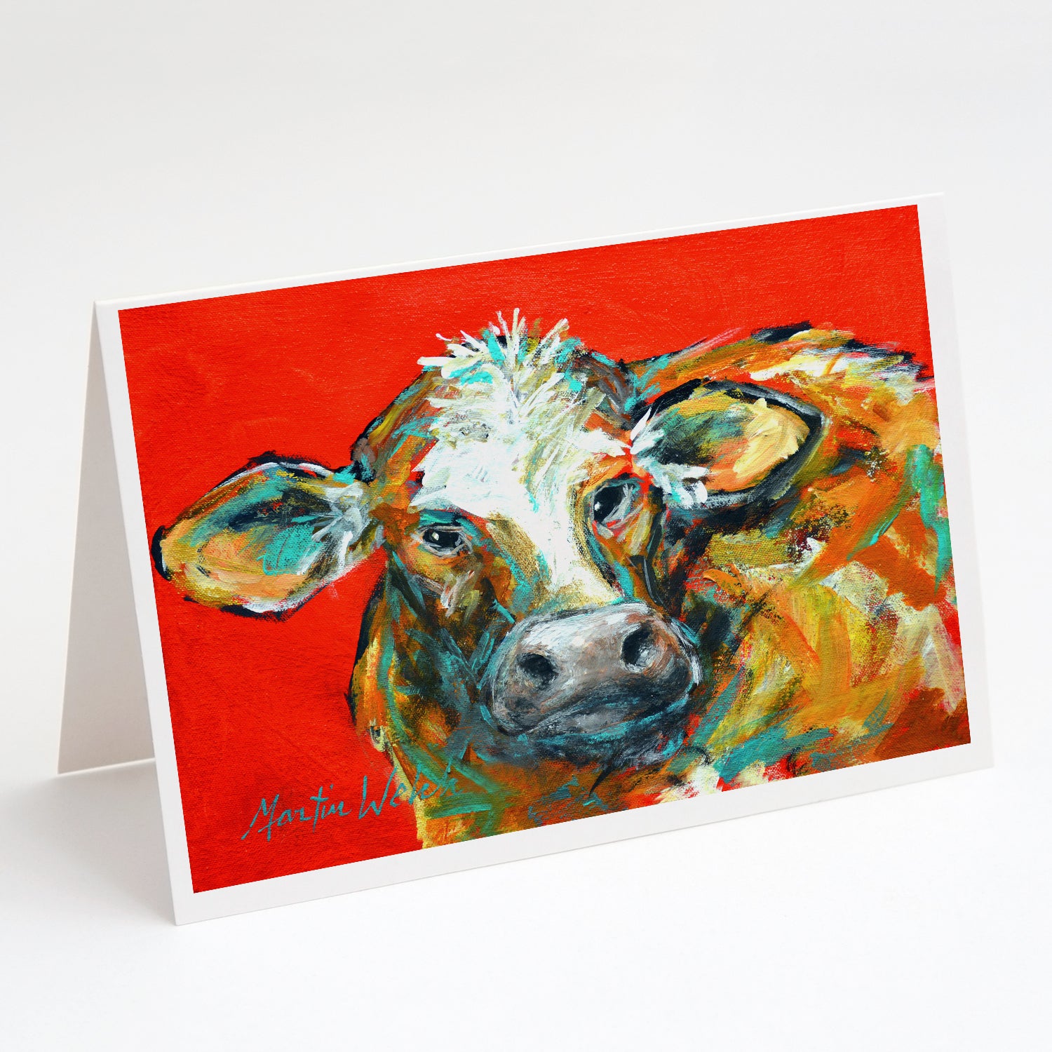 Buy this Caught Red Handed Cow Greeting Cards Pack of 8