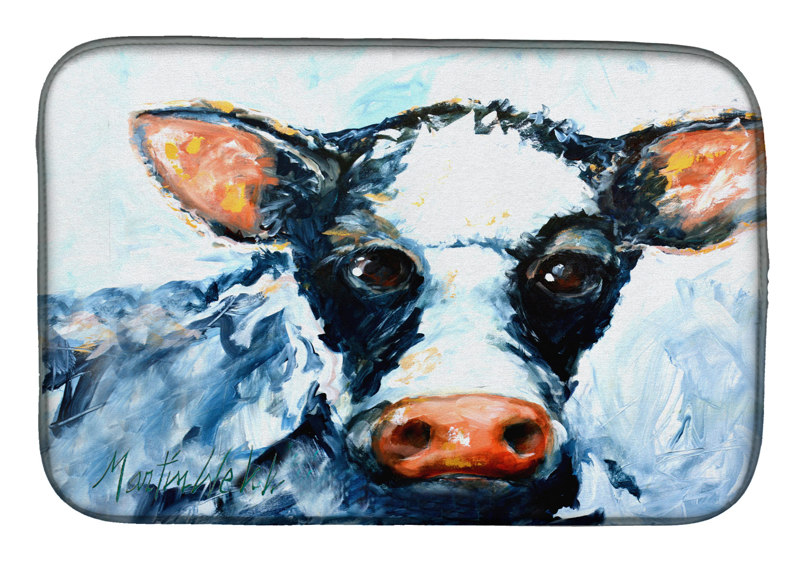 Cow Lick Black and White Cow Dish Drying Mat MW1273DDM