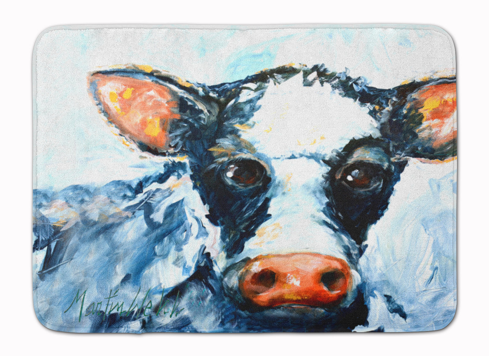 Cow Lick Black and White Cow Machine Washable Memory Foam Mat MW1273RUG - the-store.com