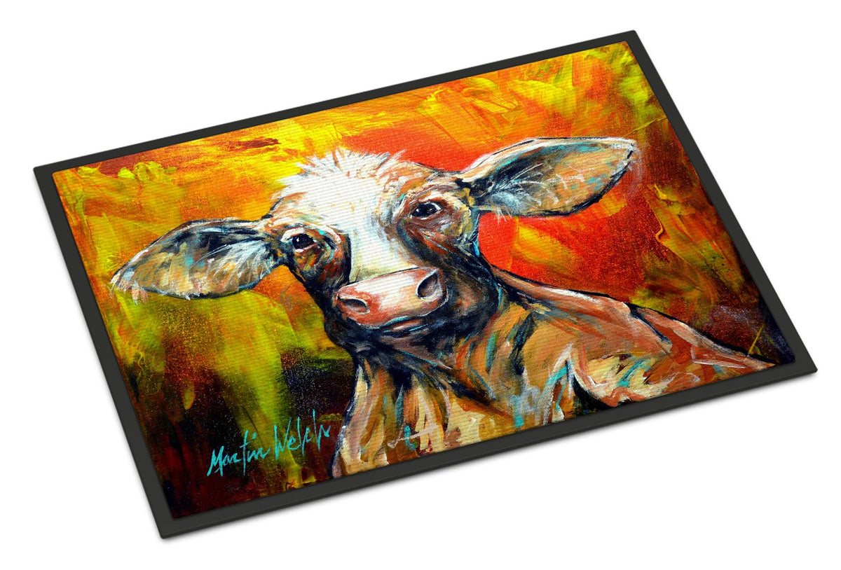 Happy Cow Indoor or Outdoor Mat 24x36 MW1277JMAT by Caroline&#39;s Treasures