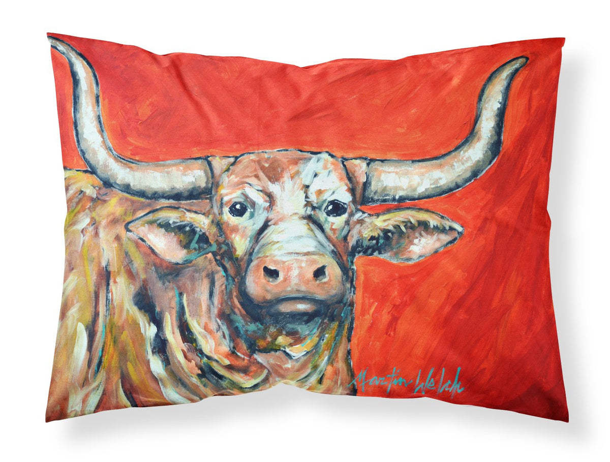 See Red Longhorn Cow Fabric Standard Pillowcase MW1281PILLOWCASE by Caroline&#39;s Treasures