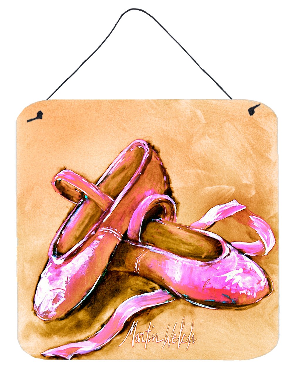 Ballet Shoes Brown and Pink Wall or Door Hanging Prints MW1304DS66 by Caroline's Treasures