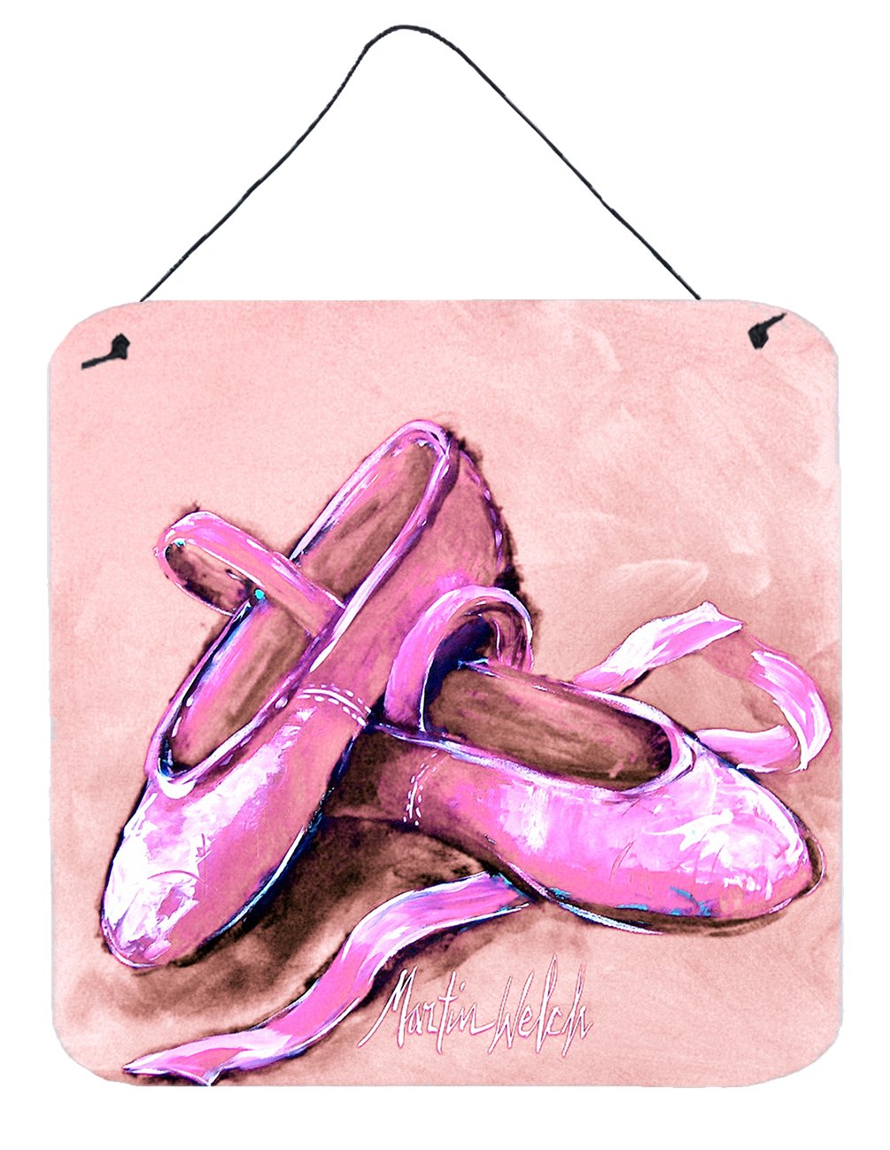 Ballet Shoes Pink Wall or Door Hanging Prints MW1305DS66 by Caroline's Treasures